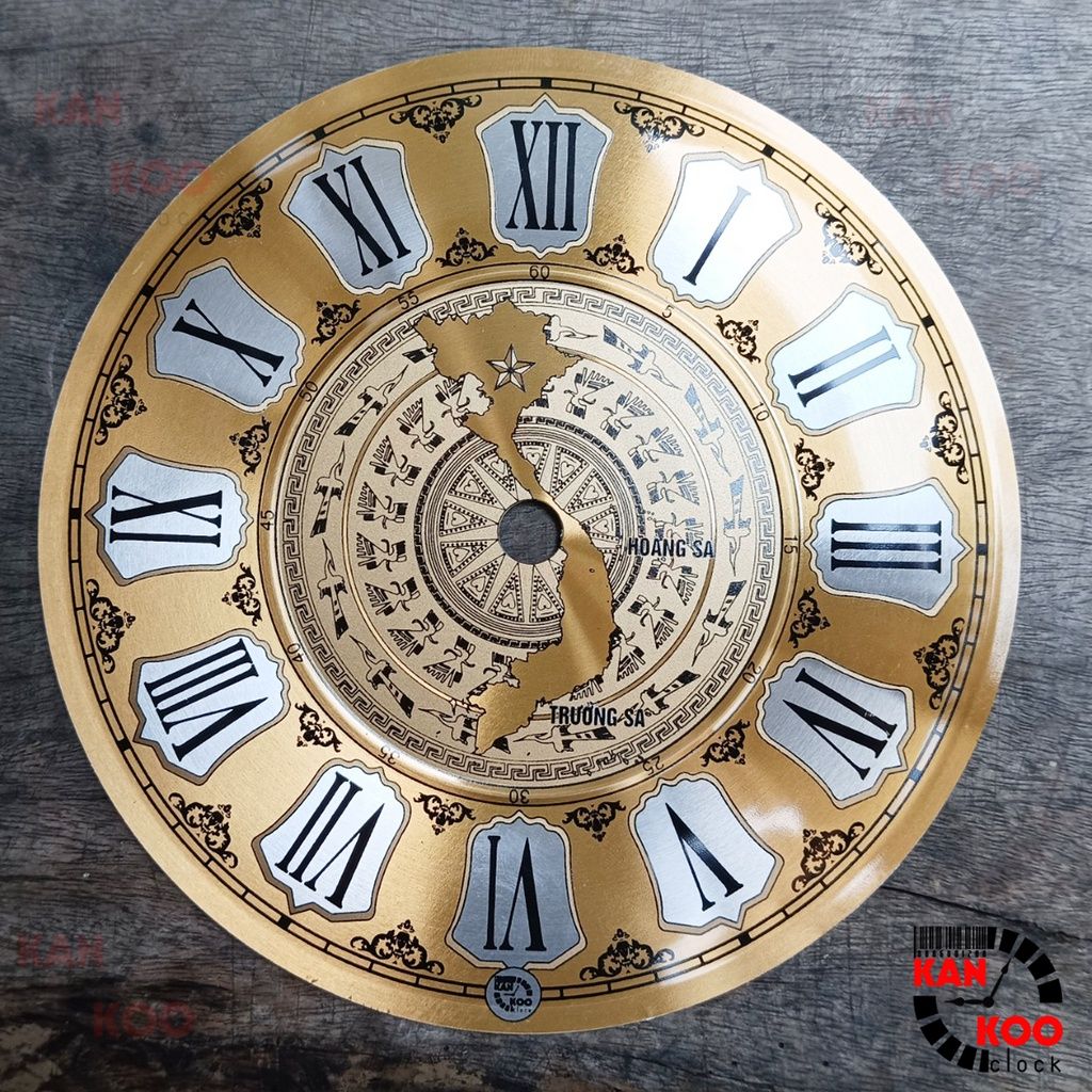  Mặt số đồng hồ treo tường nhôm dập nổi kiểu số La Mã 15.5cm 