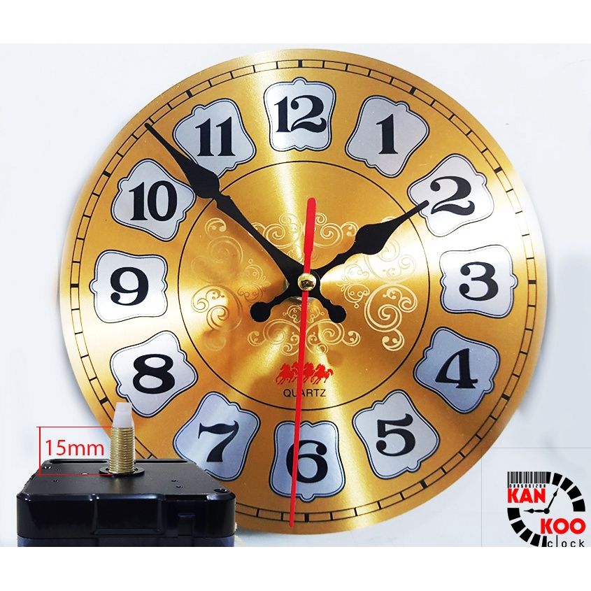  [COMBO 03 MÓN] Bộ máy đồng hồ treo tường kim trôi trục 15mm hoặc 10), mặt đồng hồ nhôm D20, kim 8097 