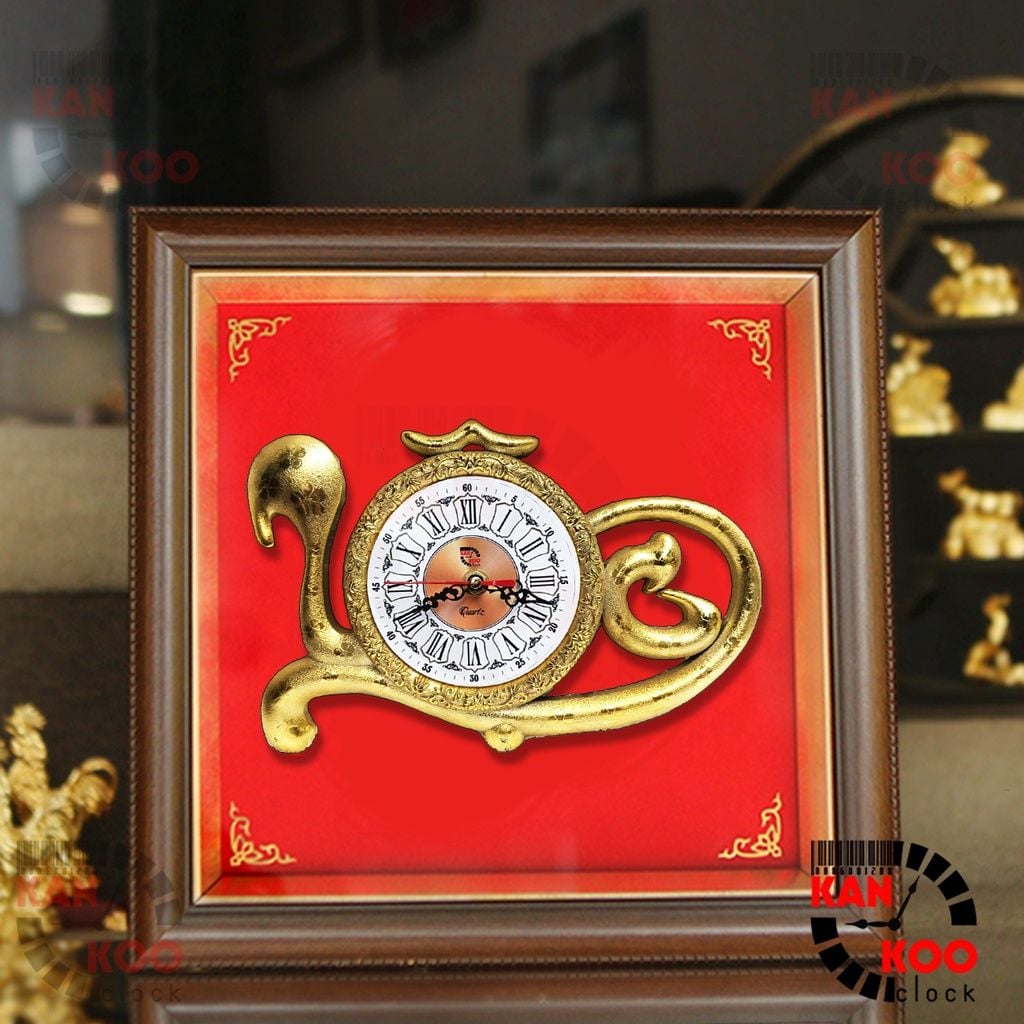  Đồng hồ treo tường- để bàn hình chữ LỘC xi vàng BẢO HÀNH 2 năm 