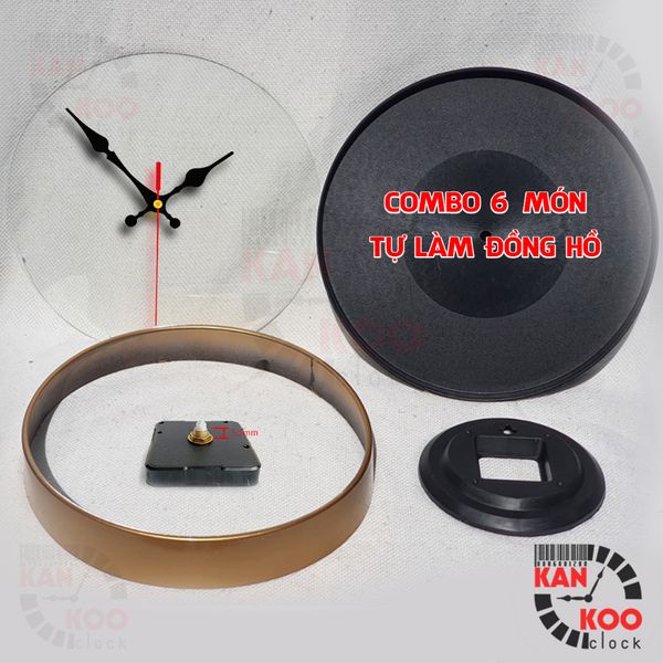  [COMBO 8] Bộ phụ kiện 06 món tự làm đồng hồ treo tường K30- 30 cm- viền mỏng SIÊU RẺ 