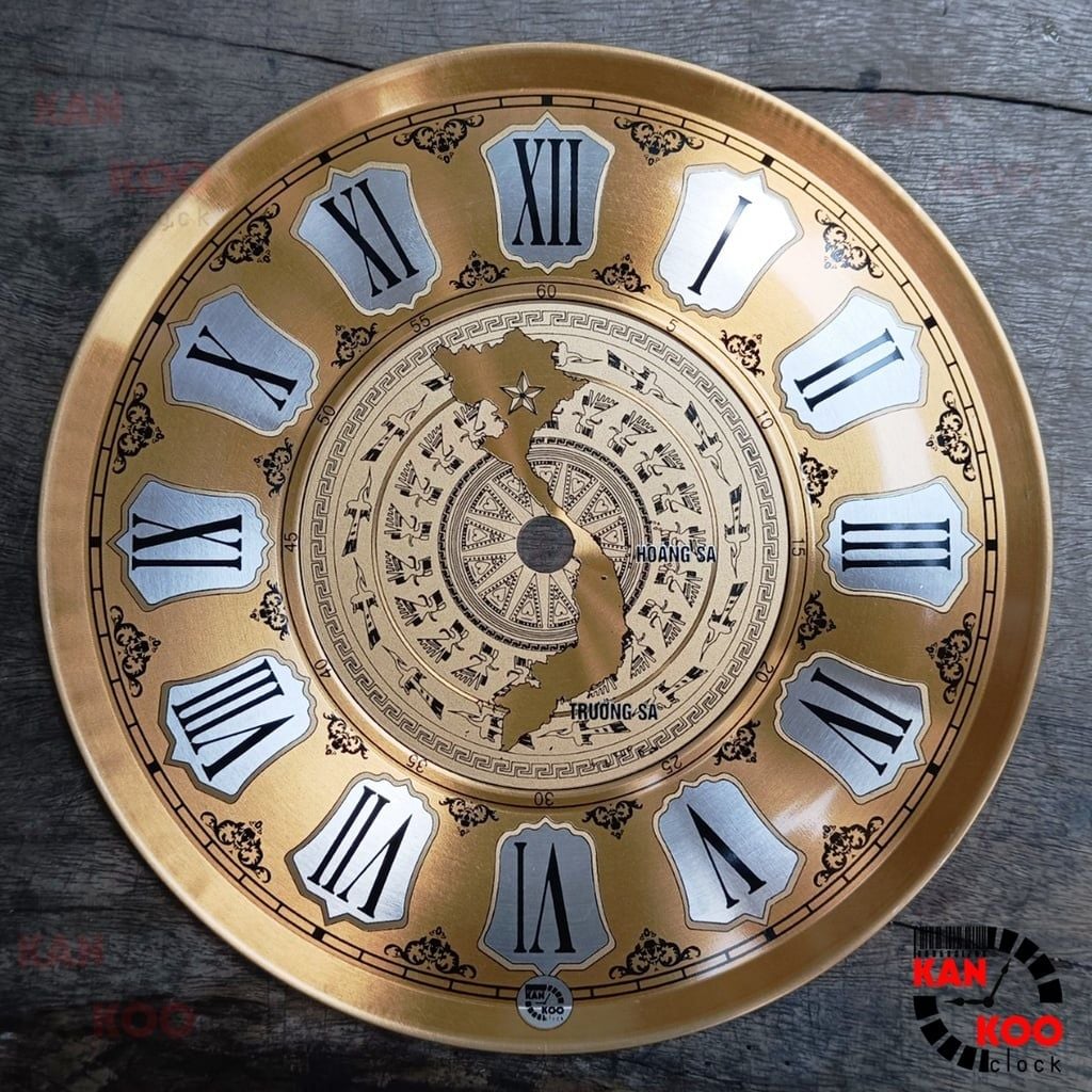  Mặt số đồng hồ treo tường nhôm dập nổi kiểu số La Mã 18cm 