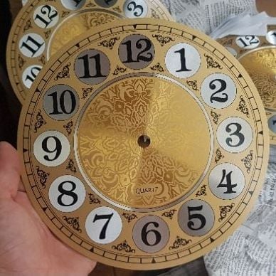  Mặt số nhôm đồng hồ treo tường loại dày, kiểu số học trò đường kính 26cm 