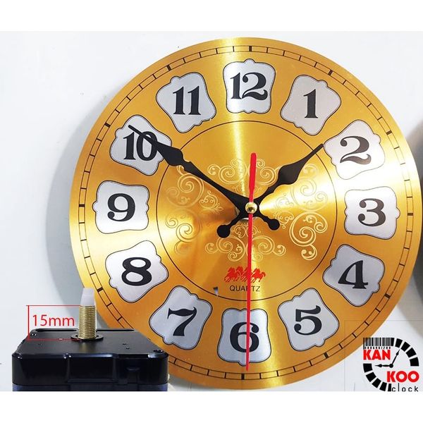  [COMBO 03 MÓN] Bộ máy đồng hồ treo tường kim trôi trục 15mm hoặc 10), mặt đồng hồ nhôm D20, kim 8097 