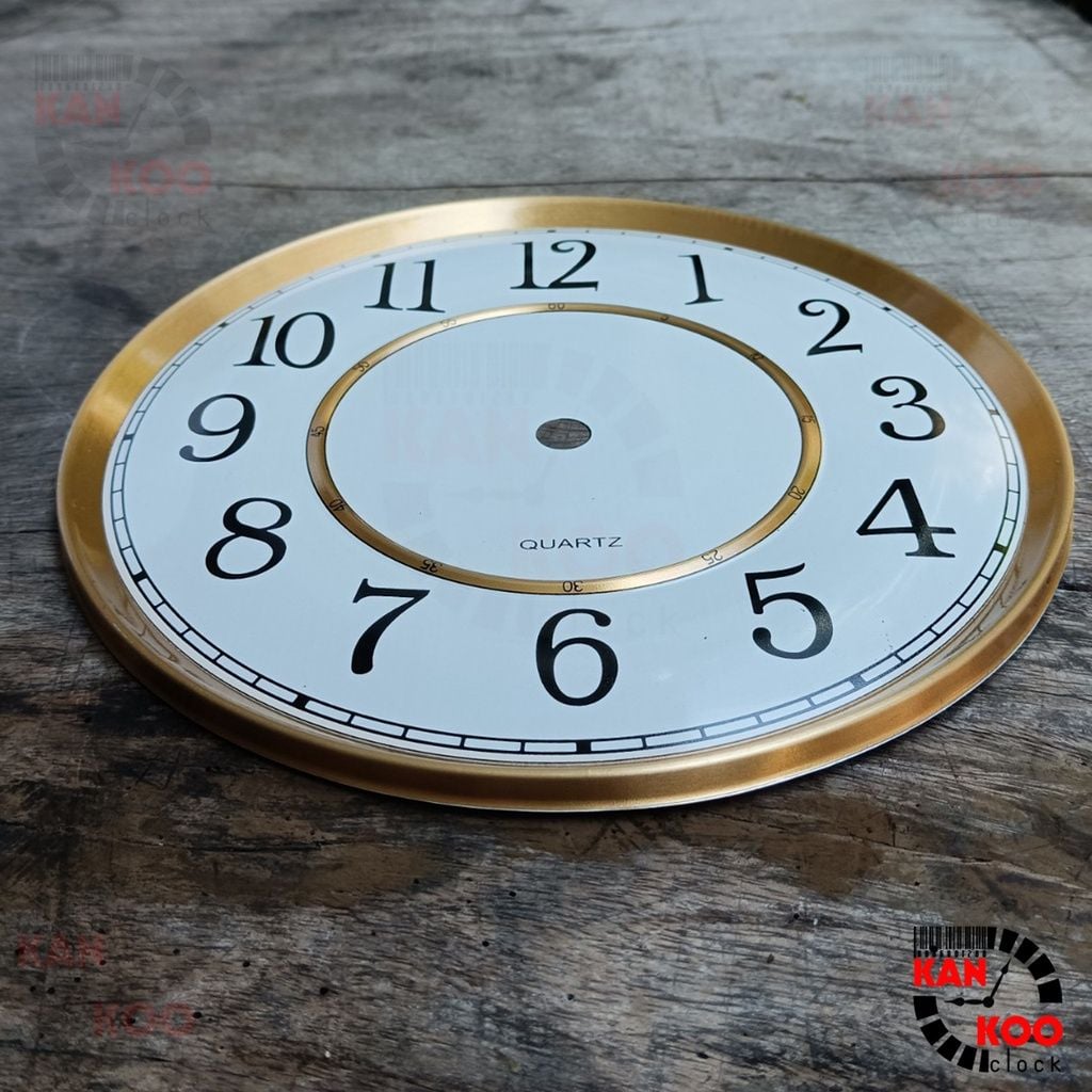  Mặt số đồng hồ treo tường nhôm màu trắng, dập nổi kiểu số HỌC TRÒ 18cm 