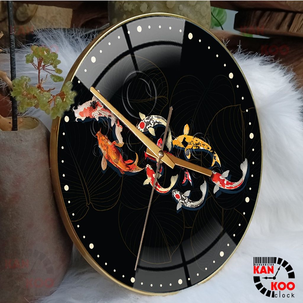  Đồng hồ treo tường tráng gương 3D hình cá KOI KANKOO- 021 bảo hành chính hãng 12 tháng 