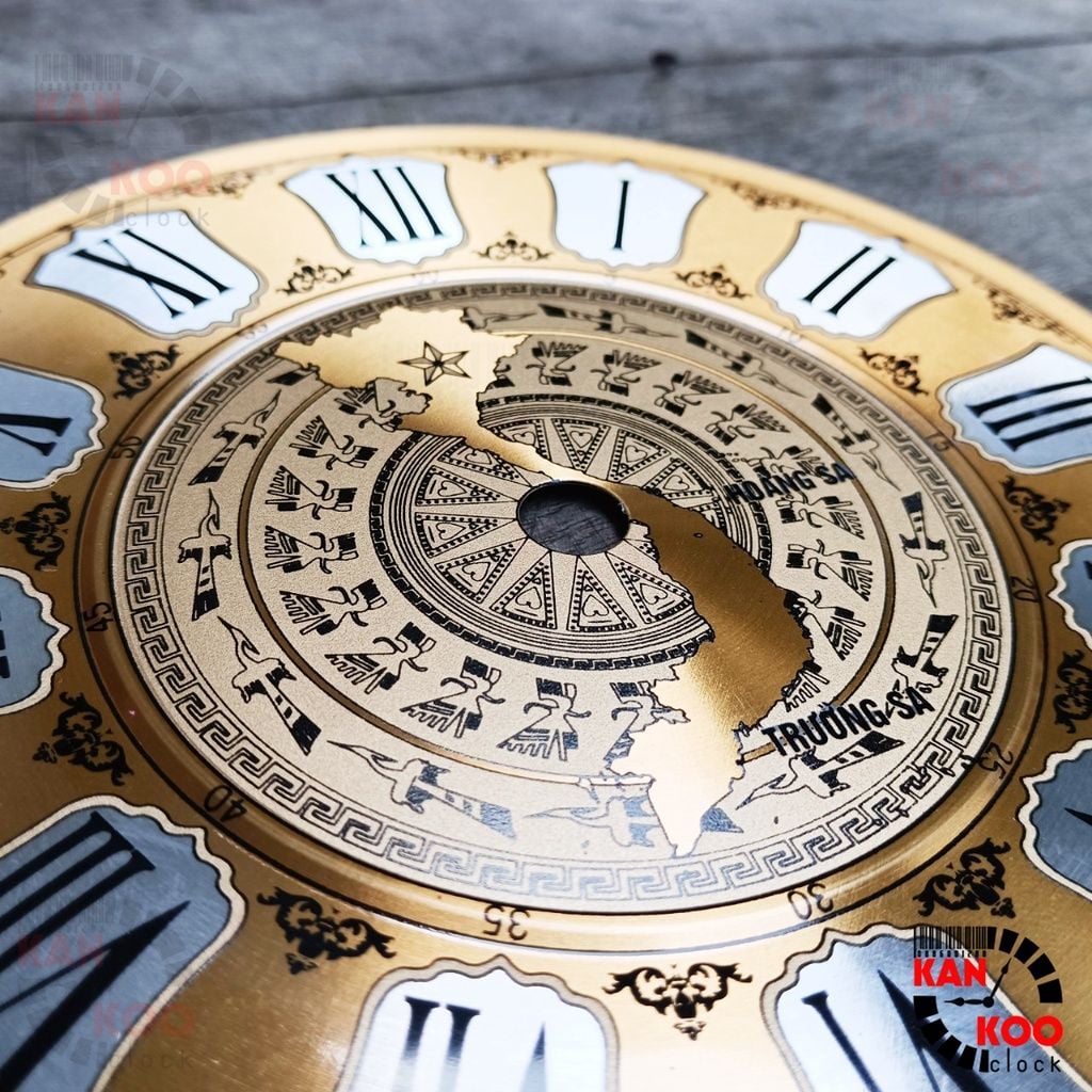  Mặt số đồng hồ treo tường nhôm dập nổi kiểu số La Mã 15.5cm 