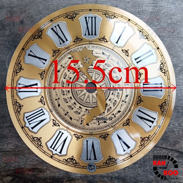  Mặt số đồng hồ treo tường nhôm dập nổi kiểu số La Mã 15.5cm 