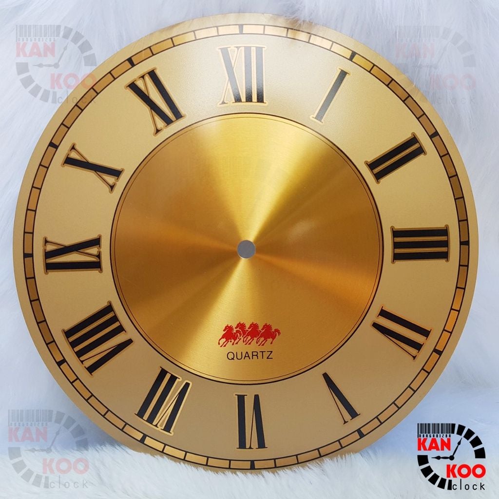  Mặt số đồng hồ treo tường nhôm màu NHỤ VÀNG đường kính 25.2cm (D252)- kiểu số La Mã 