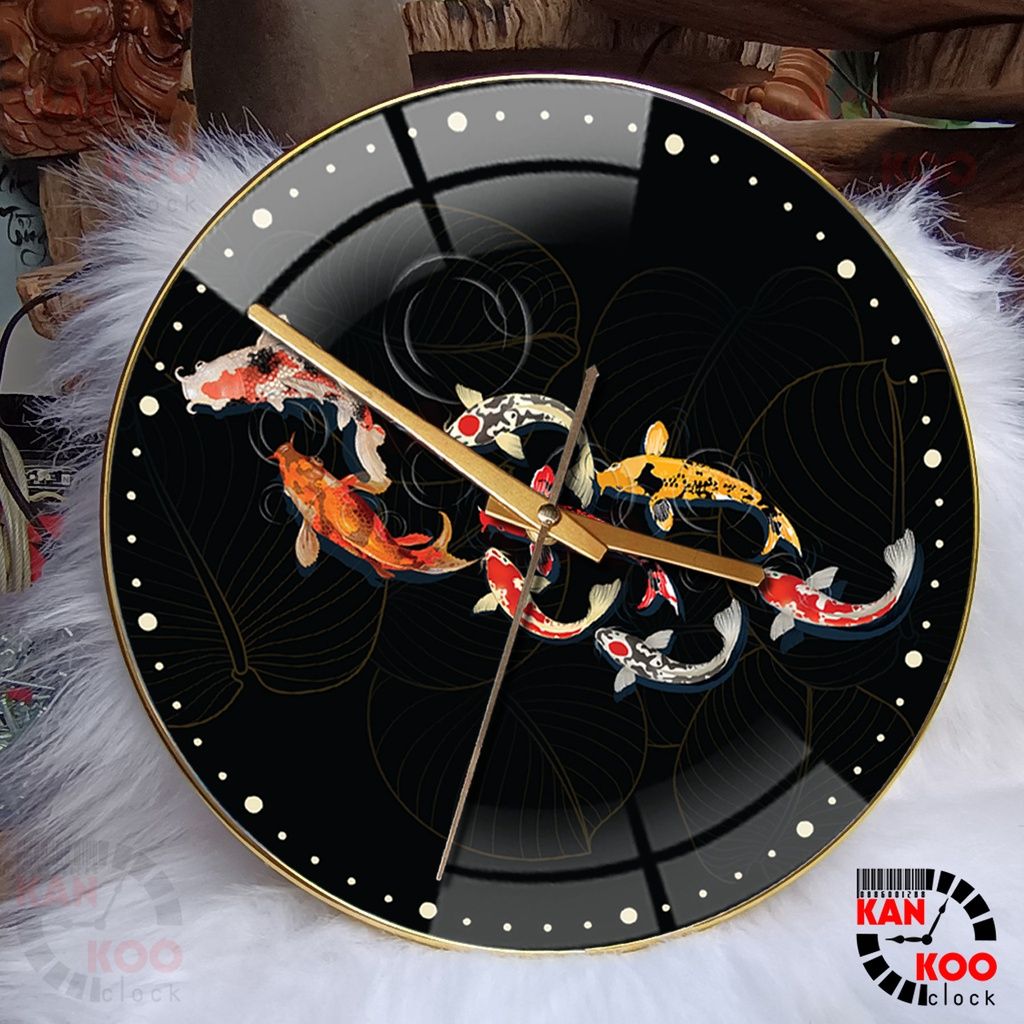  Đồng hồ treo tường tráng gương 3D hình cá KOI KANKOO- 021 bảo hành chính hãng 12 tháng 