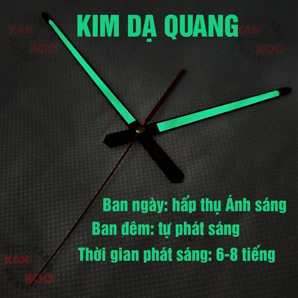  Kim đồng hồ treo tường dạ quang, phát sáng vào ban đêm loại dài 15.2cm mã số K6124 