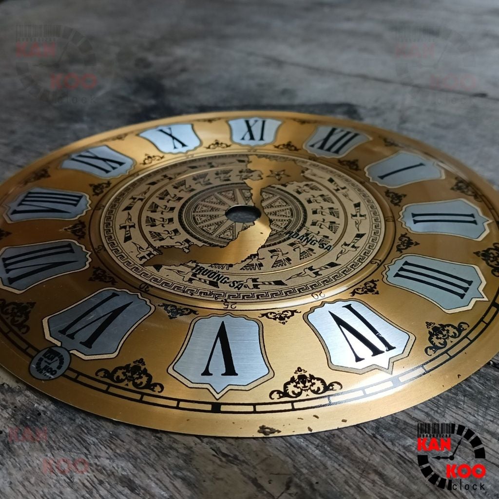  Mặt số đồng hồ treo tường nhôm dập nổi kiểu số La Mã 15.5cm 