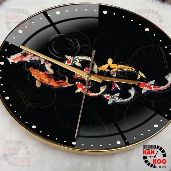  Đồng hồ treo tường tráng gương 3D hình cá KOI KANKOO- 021 bảo hành chính hãng 12 tháng 