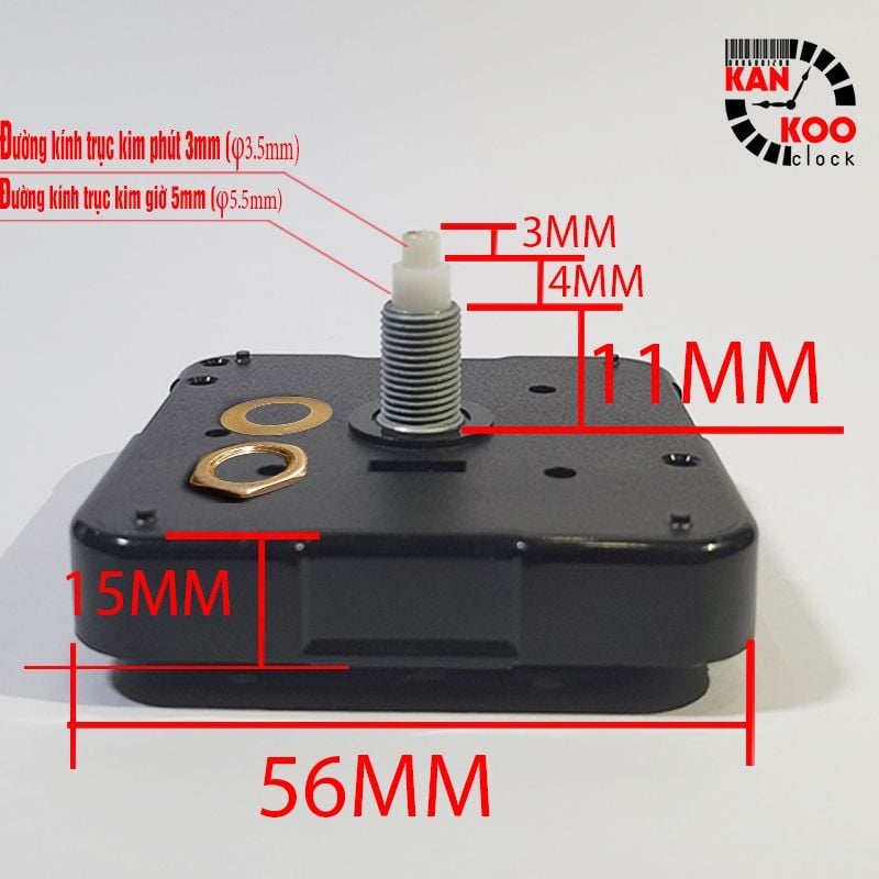  Máy đồng hồ treo tường kim trôi Nhật Bản chính hãng hiệu Shinfuku cốt dài 18 (trục vặn ốc 11mm)-bảo hành 5 năm 
