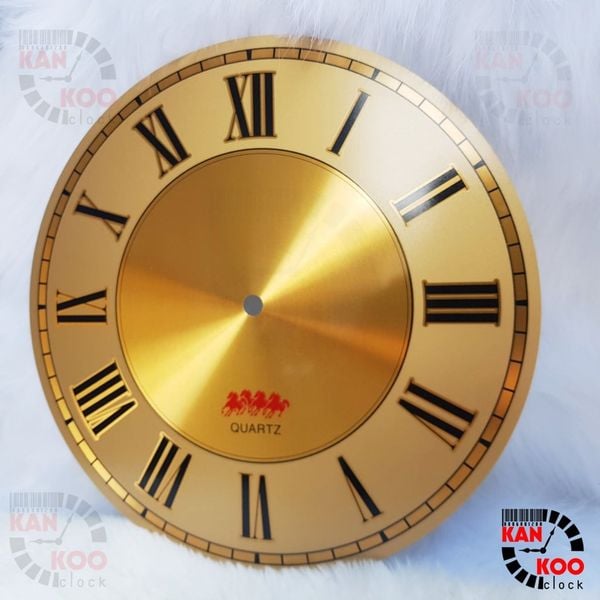  Mặt số đồng hồ treo tường nhôm màu NHỤ VÀNG đường kính 25.2cm (D252)- kiểu số La Mã 