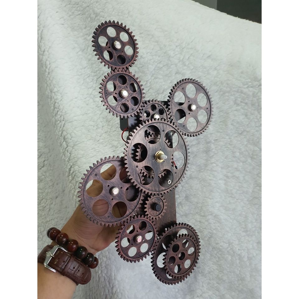  Bộ bánh răng đồng hồ treo tường (Gear Clock) chuyển động liên tục 12 bánh răng chuyển động 