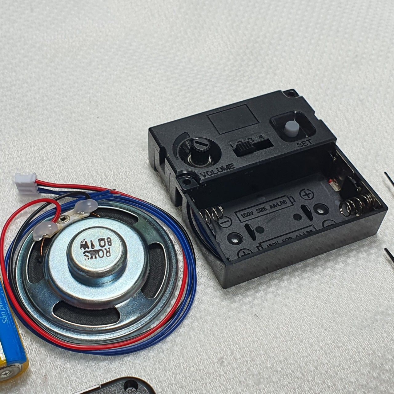  Bộ máy phát nhạc chuông-điểm giờ kèm máy đồng hồ treo tường KIM TRÔI CỐT DÀI loại XỊN 12888 bánh xe đỏ chính hãng Taiwan 