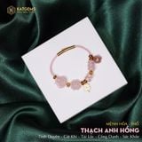  Vòng Dây Cáp Thạch Anh Hồng Hồ Ly Mix Ngũ Điếu Và Charm Cỏ Bốn Lá, Túi Tài Lộc Và Bi Kim Tiền Vàng Trang Sức (Thổ, Hỏa ) 