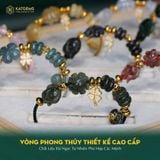  Vòng Dây Cáp Hồ Ly Mix Ngũ Điếu Và Charm Cỏ Bốn Lá, Túi Tài Lộc Và Bi Kim Tiền Vàng Trang Sức 