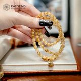  Chuỗi Vòng Thạch Anh Tóc Vàng Vip 6ly Mix Ngũ Điếu Và Kim Tiền Vàng 10K (Thổ, Kim) 