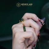  Nhẫn Kim Ngọc Đại Phát Mặt Tỳ Hưu Ngọc Bích Canada 10x9x6ly Vàng Trang Sức VIP (Không Kén Mệnh) 