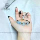  Vòng Dây Cáp Ngũ điếu Đá Aqua Mix Ngũ Điếu, Túi Tiền Kim Bảo Và Cỏ Bốn Lá May Mắn (Thủy, Mộc) 