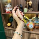  Vòng Dây Cáp Ngũ Điếu Thạch Anh Tóc Đỏ Mix 2 Bi Kim Tiền Vàng 10K (Hoả, Thổ) 