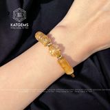  Vòng Dây Cáp Thạch Anh Tóc Vàng Mix Cỏ Bốn Lá, Ngũ Điếu Và Lu Thống (Kim, Thổ) 