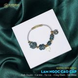  Vòng Dây Cáp Lam Ngọc Hồ Ly Mix Ngũ Điếu Và Charm Cỏ Bốn Lá, Túi Tài Lộc Và Bi Kim Tiền Vàng Trang Sức (Không Kén Mệnh) 200525-20 