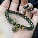  Vòng Thạch Đơn Anh Tóc Xanh 7-8ly Mix Túi Tiền Kim Bảo, Lu Thống Và Kim Tiền Vàng Trang Sức (Mộc, Hoả) 1-190003 