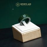  Nhẫn Khối Ngọc Bích Canada VVIP Bản Vuông Cho Nam 10ly (Không Kén Mệnh) 