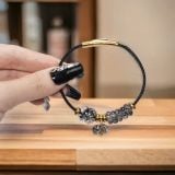  Vòng Dây Cáp Thạch Anh Tóc Ngũ Điếu Mix Cỏ Bốn Lá Và Túi Tiền Kim Bảo Các Màu Cho Các Mệnh 