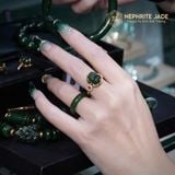  Nhẫn Kim Ngọc Đại Lộc Mặt Tỳ Hưu Ngọc Bích Canada 10x9x6ly Vàng Trang Sức VIP (Không Kén Mệnh) 