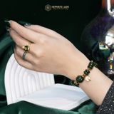  Vòng Dây Cáp Ngọc Bích Canada Cao Cấp Hồ Ly Mix Ngũ Điếu Và Charm Cỏ Bốn Lá, Túi Tài Lộc Và Bi Kim Tiền Vàng Trang Sức (Không Kén Mệnh) 