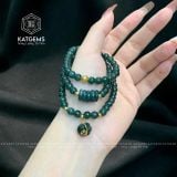  Vòng Chuỗi Ngọc Lục Lam 5.6ly Mix Ngũ Điếu, Túi Tiền Và Bi Vàng Trang Sức (Không Kén Mệnh) 2-126002 