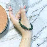  Vòng Tay Đơn Thạch Anh Tóc Xanh 7-8ly Ngũ Điếu Mix Bi Vàng 10K (Hỏa, Mộc) 