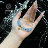  Vòng Dây Cáp Đá Aqua Ngũ Điếu Mix Hồ Ly, Cỏ Bốn Lá, Lu Thống Chạm Kim Tiền (Thủy, Mộc) 