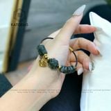  Vòng Dây Cáp Thạch Anh Tóc Xanh Mix Ngũ Điếu, Lu Thống, Cỏ Bốn Lá Và Bà Hồ Ly (Mộc, Hỏa) 