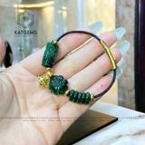  Vòng Dây Cáp Ngọc Cẩm Thạch Sơn Thủy (Type B) Ngũ Điếu Mix Hồ Ly, Cỏ Bốn Lá, Lu Thống Chạm Kim Tiền (Không Kén Mệnh) 