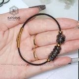  Vòng Dây Cáp Thạch Anh Tóc Đen Ngũ Điếu Mix Cỏ Bốn Lá May Mắn (Thủy, Mộc) 150525-25 