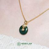  Mặt Dây Chuyền Hồ Kim Tài Lộc Ngọc Bích Canada Cao Cấp Đồng Điếu Mix Hồ Ly Kim Tiền Vàng Trang Sức Đường Kính 16li Dày 4mm (Không Kén Mệnh) 