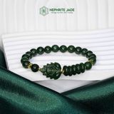  Vòng Đơn Ngọc Bích Canada Cao Cấp Vip 8Ly Mix Ngũ Điếu, Bà Hồ Ly Chúa Và Bi Kim Tiền Vàng Trang Sức (Không Kén Mệnh) 