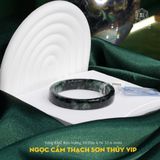  Vòng Khối Ngọc Cẩm Thạch Sơn Thủy (Type B) VIP Bản Vuông 10 Dày 6 Ni 52.6mm (Không Kén Mệnh) 
