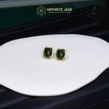  Khuyên Tai Phú Quý Trường Xuân Ngọc Bích Canada Cao Cấp Viên Chủ 12x10x5ly Vàng Tây Trang Sức (Không Kén Mệnh) 