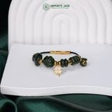  Vòng Dây Cáp Ngọc Bích Canada Cao Cấp Hồ Ly Mix Ngũ Điếu Và Charm Cỏ Bốn Lá, Túi Tài Lộc Và Bi Kim Tiền Vàng 10k (Không Kén Mệnh) 