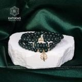  Vòng Chuỗi Ngọc Lục Lam 5.6li Mix Ngũ Điếu, Charm Cỏ Bốn Lá Và Xu Kim Tiền Vàng Trang Sức (Không Kén Mệnh) 2-126002 