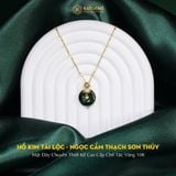  Mặt Dây Chuyền Hồ Kim Tài Lộc Ngọc Cẩm Thạch Sơn Thủy (Type B) Đồng Điếu Mix Hồ Ly Kim Tiền Vàng Trang Sức Đường Kính 16li Dày 5mm(Không Kén Mệnh) 