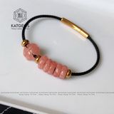  Vòng Dây Cáp Đá Đào Hoa Ngũ Điếu Mix Cỏ Bốn Lá May Mắn (Hỏa, Thổ) 