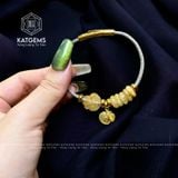  Vòng Dây Cáp Ngũ Điếu Mix Túi Tiền Kim Bảo, Hồ Ly Thạch Anh Tóc Vàng (Kim, Thổ) 