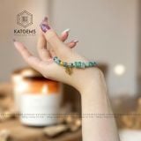  Vòng Đơn Ngọc Hoa Bay 6.3ly Mix Ngũ Điếu Cỏ Bốn Lá Và Bi Kim Tiền Vàng 10K (Không Kén Mệnh) 