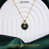  Mặt Dây Chuyền Hồ Kim Tài Lộc Ngọc Cẩm Thạch Sơn Thủy (Type B) Đồng Điếu Mix Hồ Ly Kim Tiền Vàng Trang Sức Đường Kính 16li Dày 5mm(Không Kén Mệnh) 